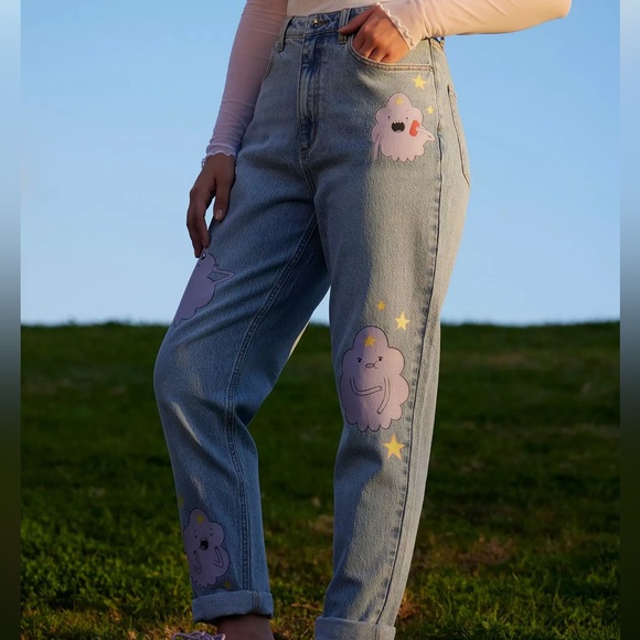 Adventure Time Lumpy Space Princess Mom Jeans Hot Topic - Picture 2 of 5